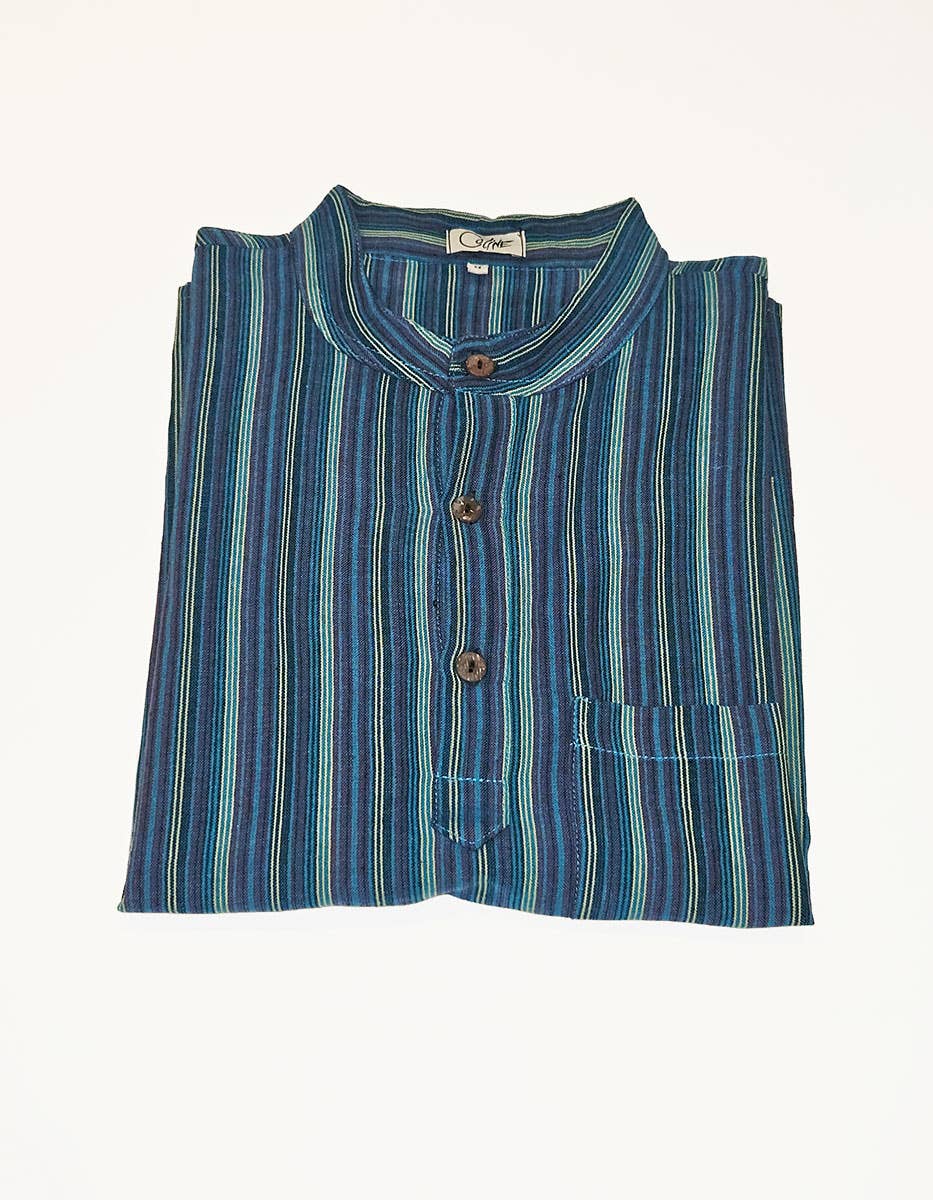 Unisex Gestreept Boho Hemd – Handgemaakt in Nepal | Menikleding