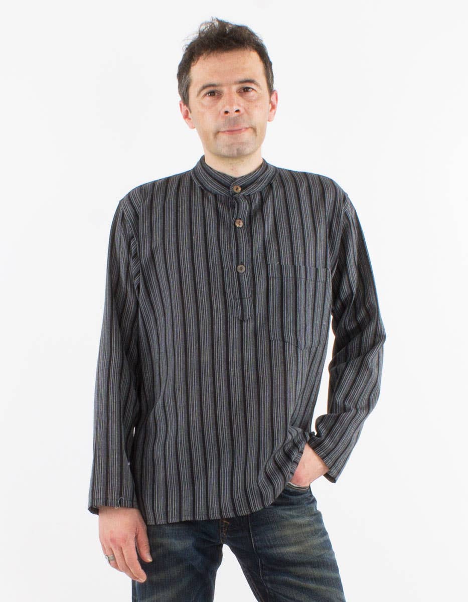 Unisex Gestreept Boho Hemd – Handgemaakt in Nepal | Menikleding
