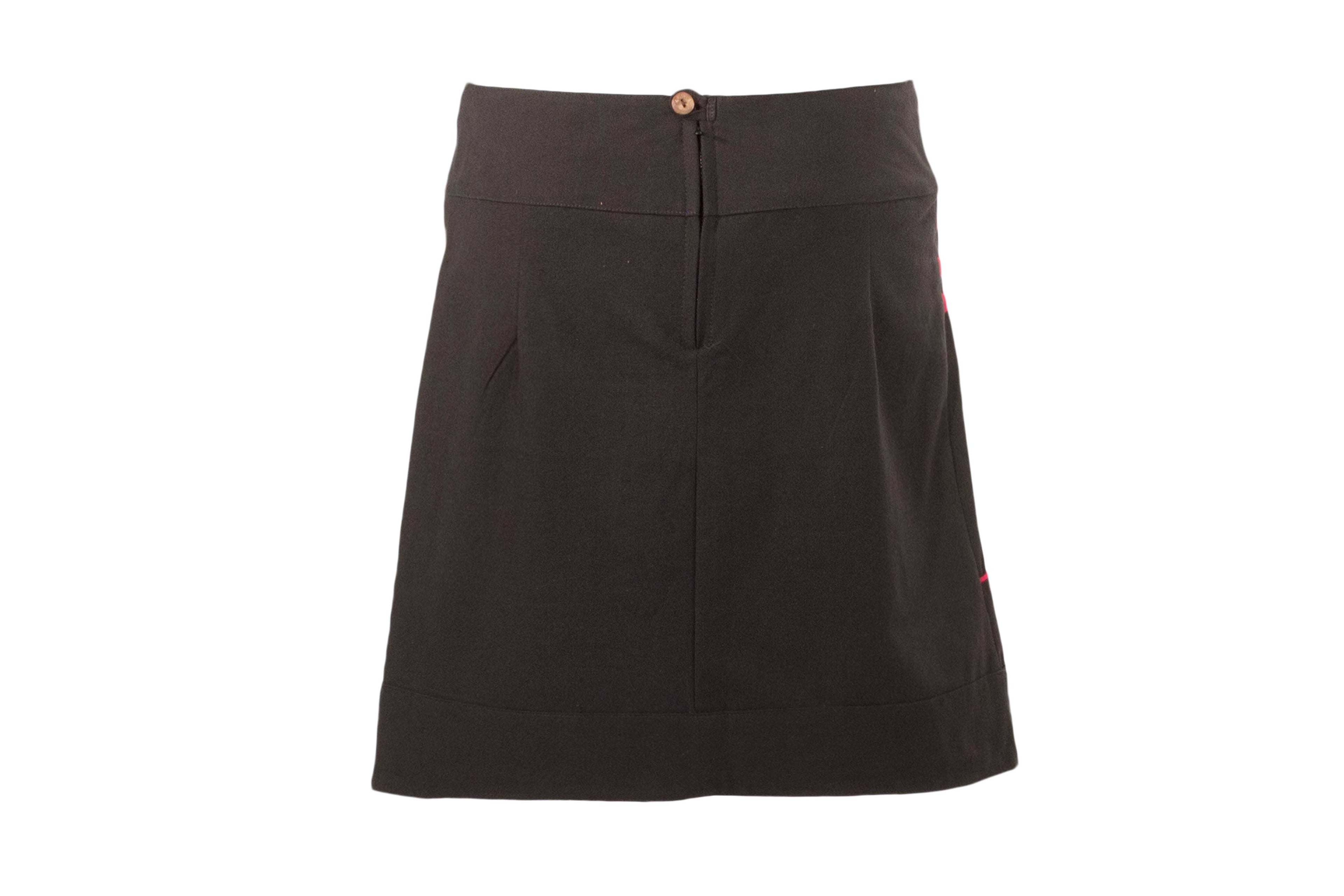 Bohemian Geborduurde Katoenen Rok met Pompons – Handmade in Nepal | Menikleding