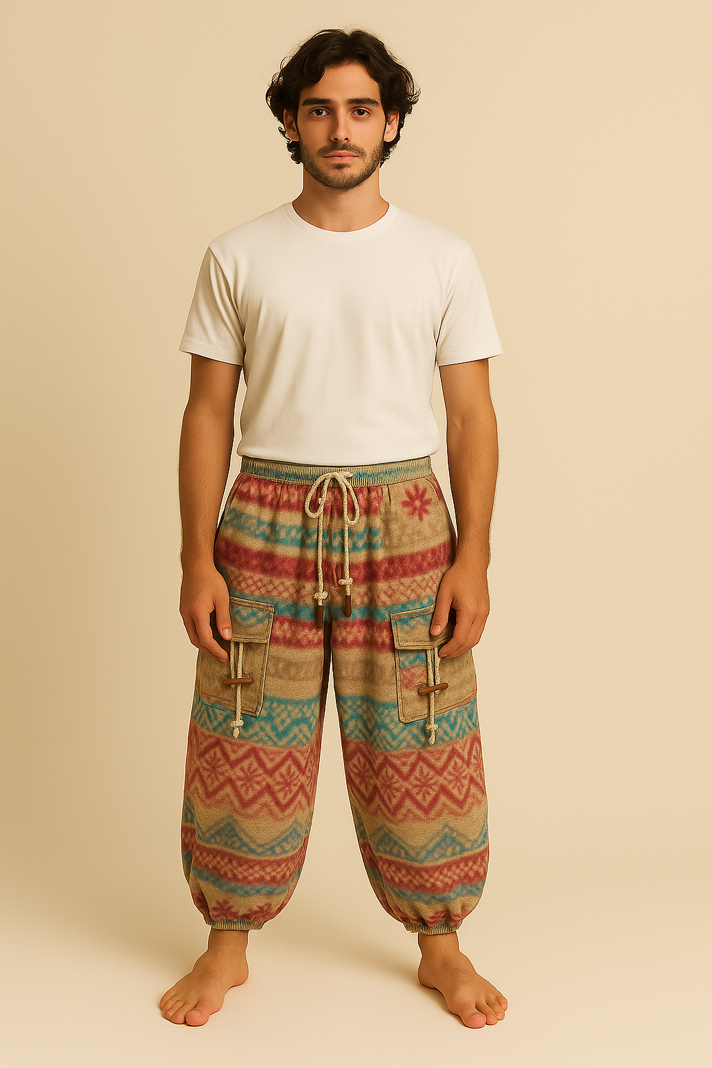 Bohemian Harem Broek van Zachte Wolmix – Handmade in Nepal | Menikleding