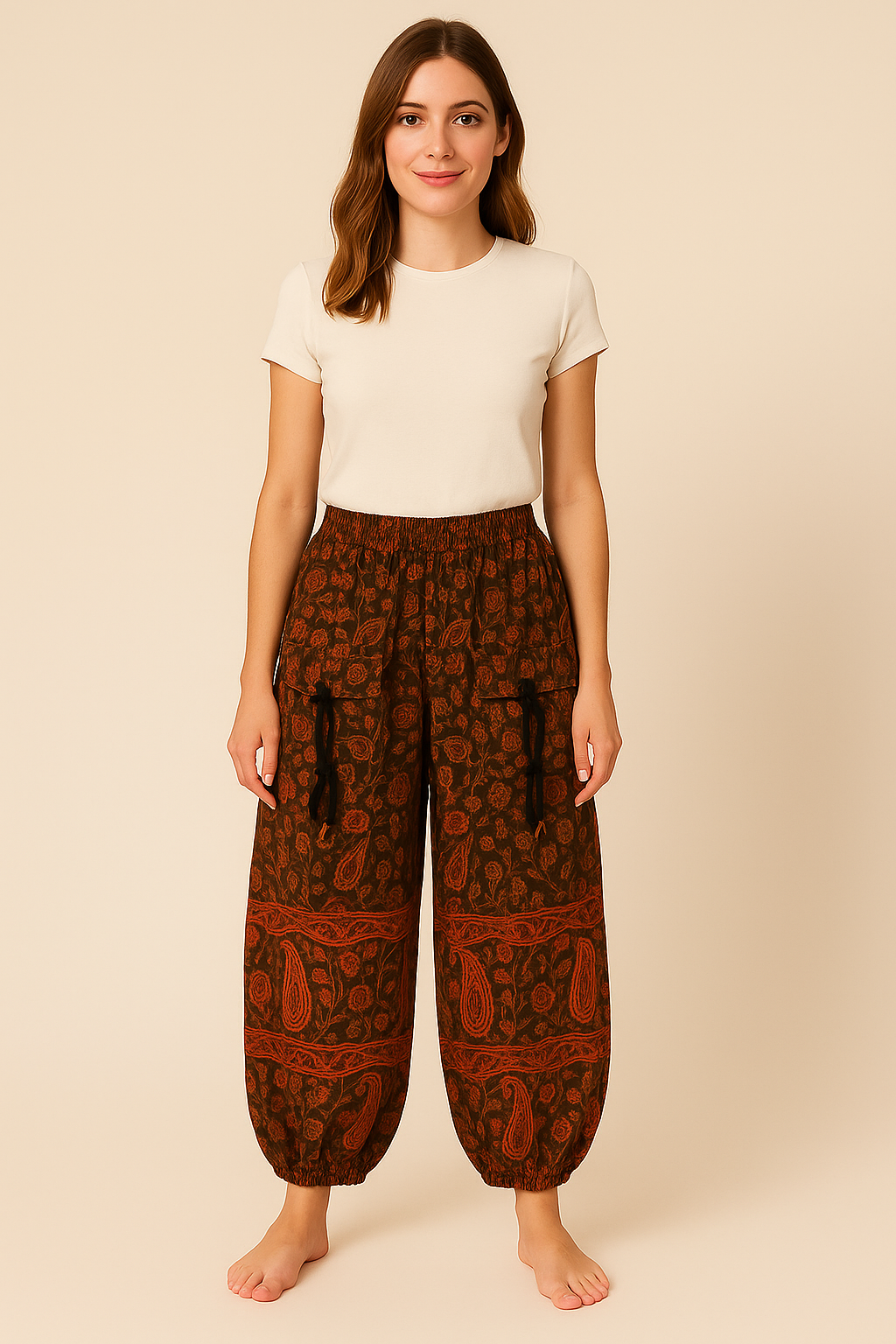 Bohemian Harem Broek van Zachte Wolmix – Handmade in Nepal | Menikleding
