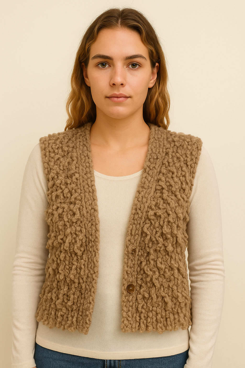 🌿 Boho Gebreid Hesje van Zachte Wol – Naturel of Crème | Menikleding