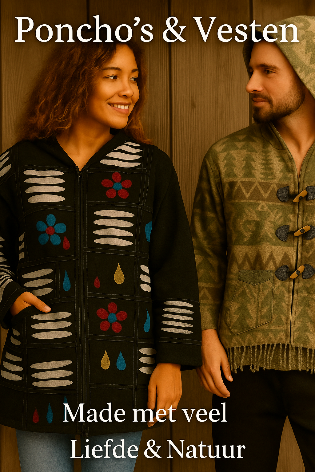 Bohemian poncho en vest – unisex handgemaakt in Nepal – Menikleding