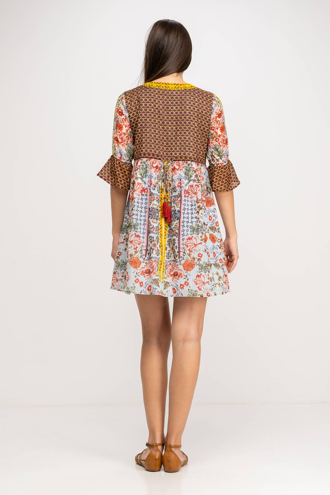 KORTE BEDRUKTE JURK-TUNIEK