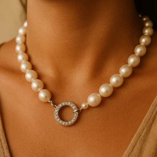 Boho kralenketting met cirkelhanger in wit en zwart – elegante bohemian stijl