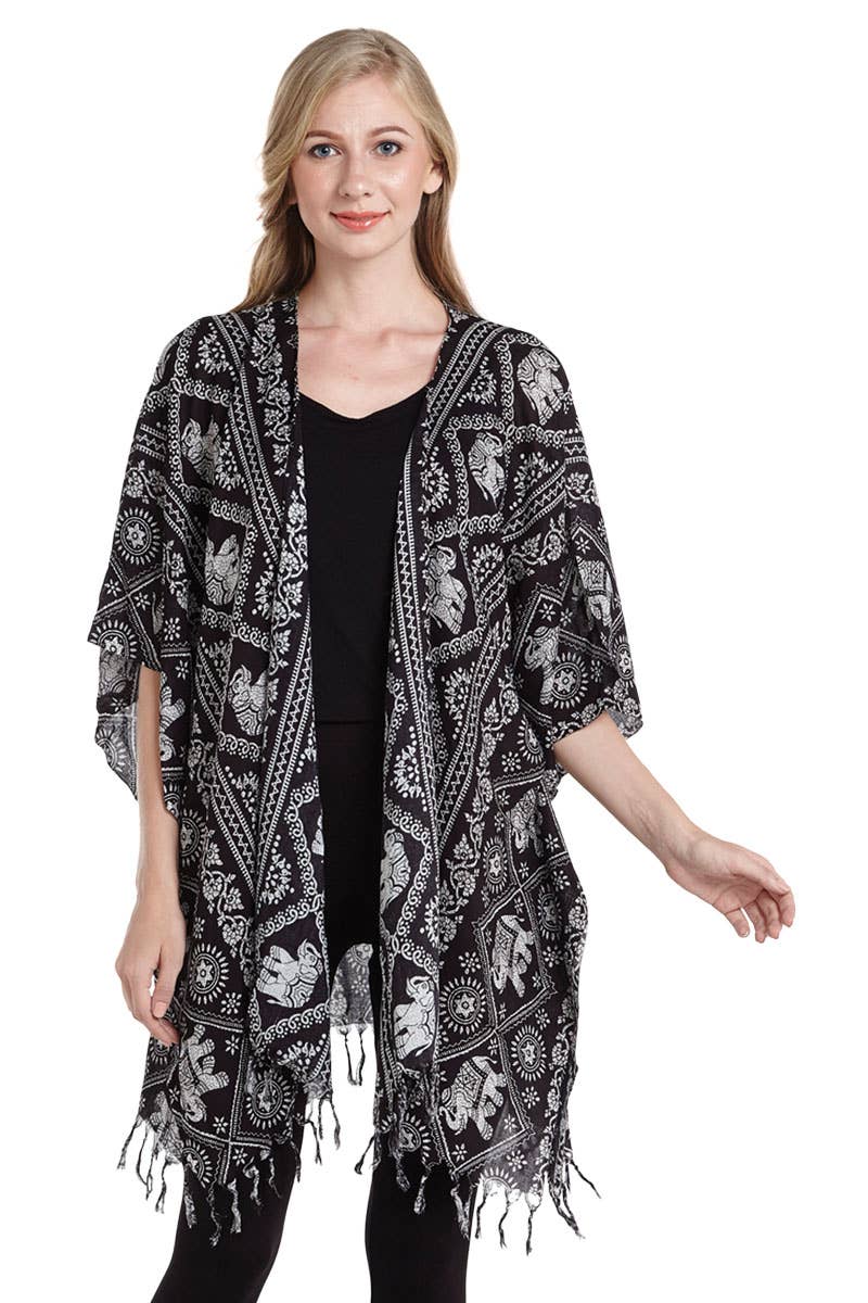 Kimono met olifanten