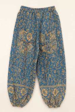 Bohemian harem broek blauw met paisley print – comfortabele viscose unisex broek | Menikleding