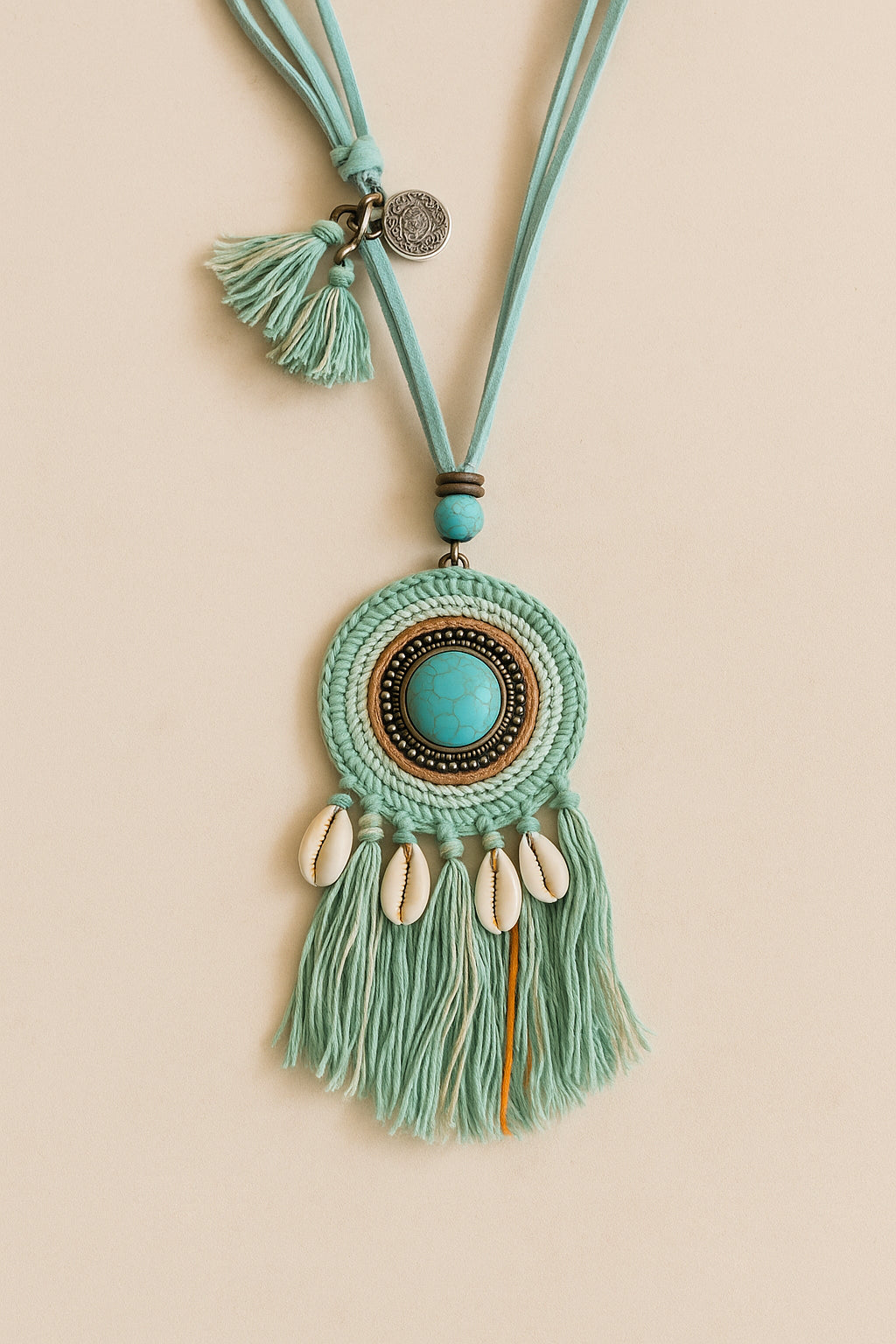 Boho Ketting met Turkoois, Schelpjes & Franjes – Spirituele Ibiza Style