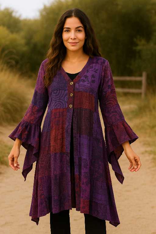 Bohemian Patchwork Tunieken – Handmade in Nepal van 100% Rayon | Menikleding