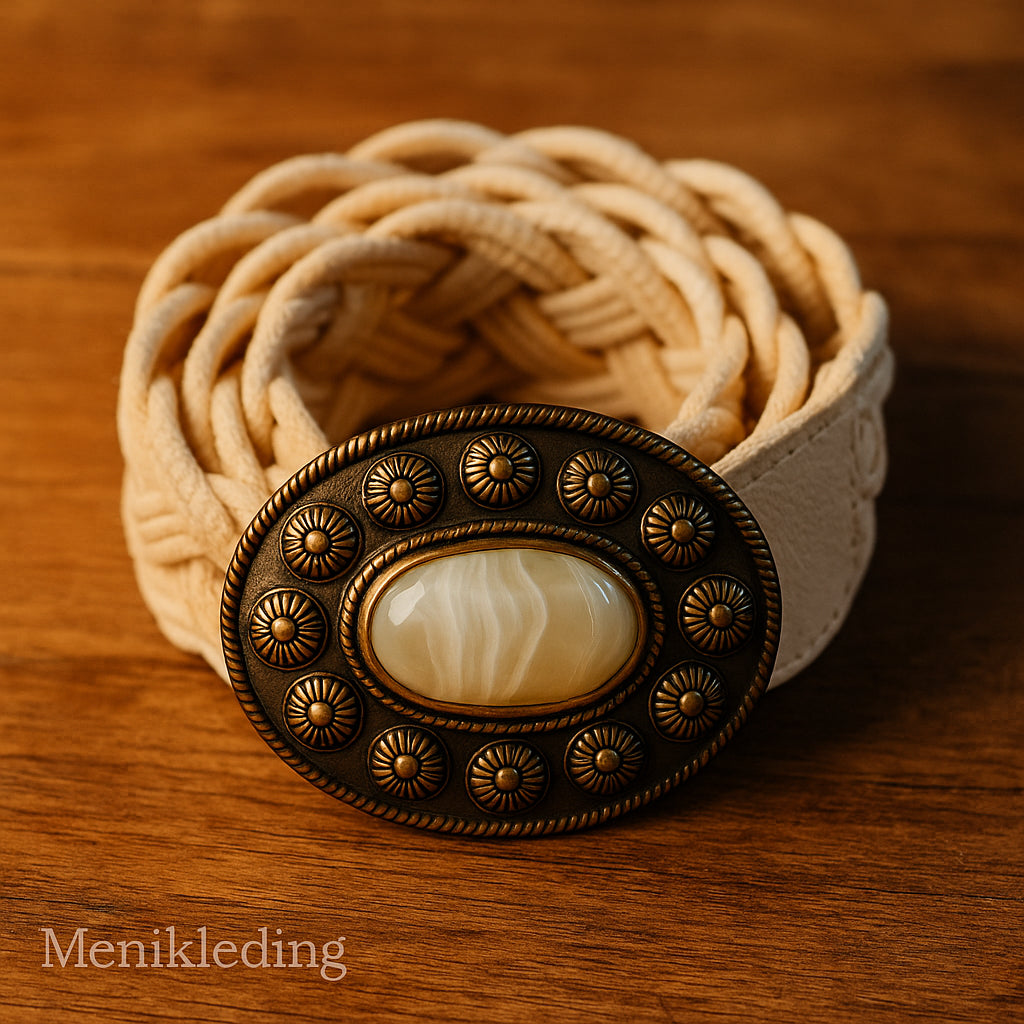 Boho Riem met Grote Steen – Handgemaakt | Menikleding