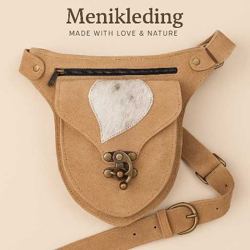 Handgemaakt Leren Heuptasje met Turquoise Steen – Boho Stijl | Menikleding