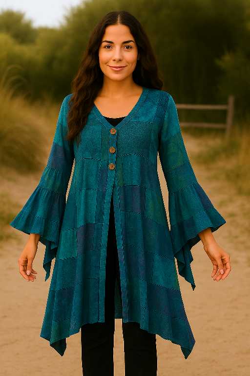 Bohemian Patchwork Tunieken – Handmade in Nepal van 100% Rayon | Menikleding