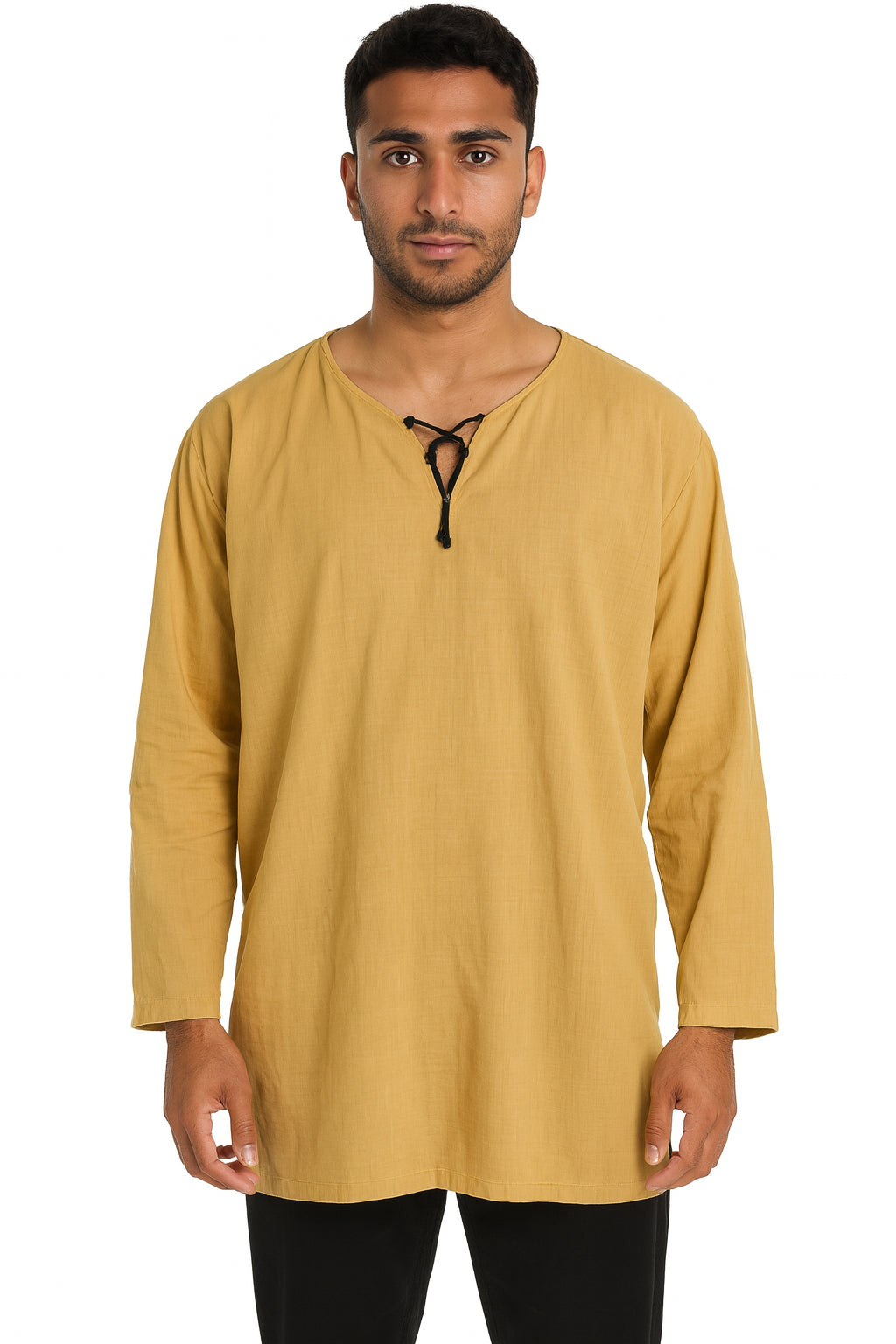 Unisex Boho Hemd met Vetersluiting – Handgemaakt in Nepal | Menikleding