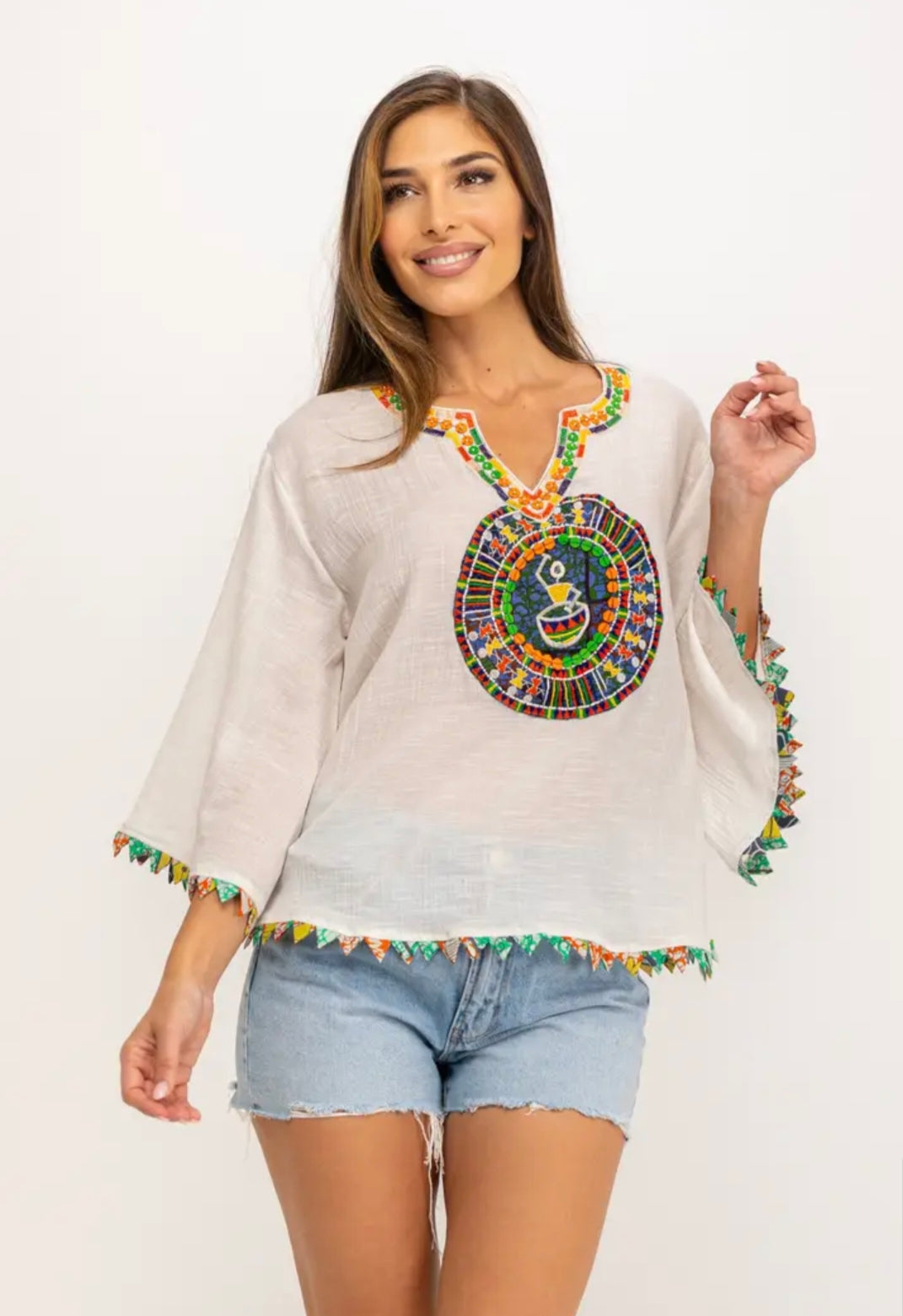 Bohemian Tuniek met Kleurrijk Borduursel