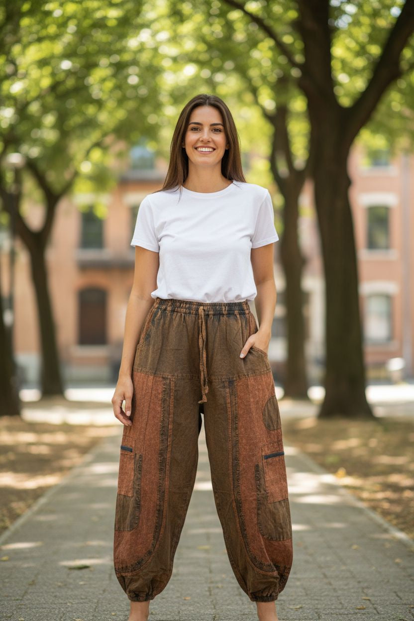 Bohemian Patchwork Harem Broek – Comfortabel en Stijlvol"