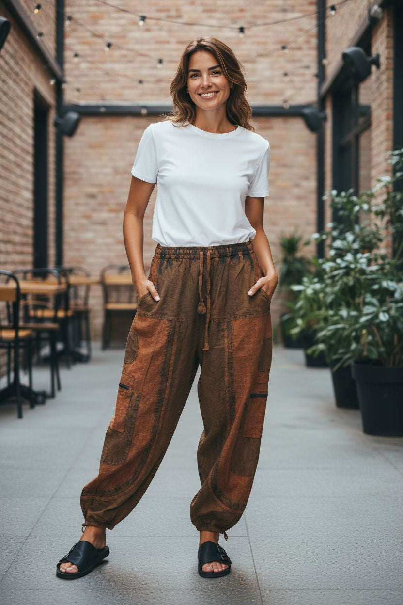 Bohemian Patchwork Harem Broek – Comfortabel en Stijlvol"