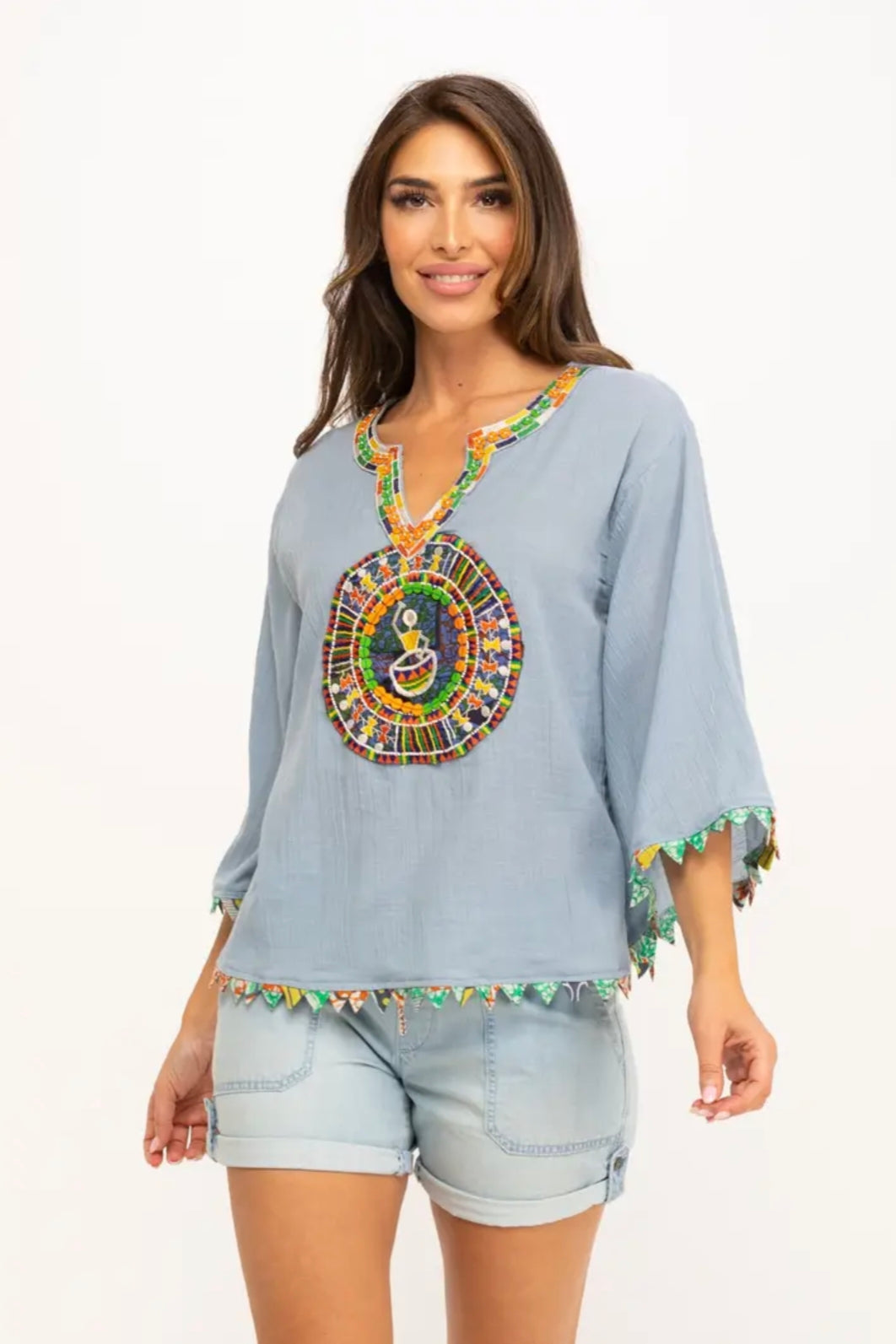 Bohemian Tuniek met Kleurrijk Borduursel
