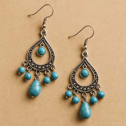 Turquoise veer oorbellen – boho dangle sieraden met speelse hippie look, handmade bij Menikleding